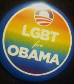 Political button: LGBT for Obama